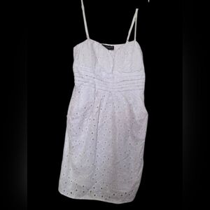🌼 Body Central White Eyelet Mini Dress Sz S